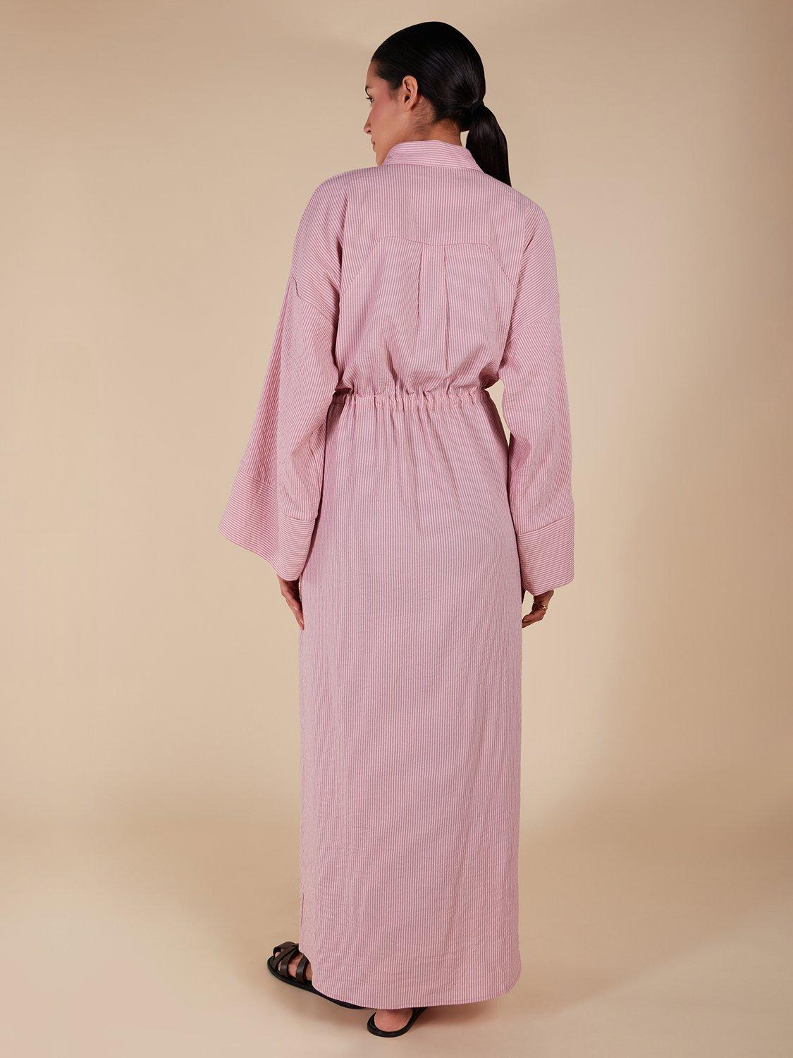 Product image 3 of 4, which shows Aab Rock Waist Tie Maxi Dress, Pink, S Reg
