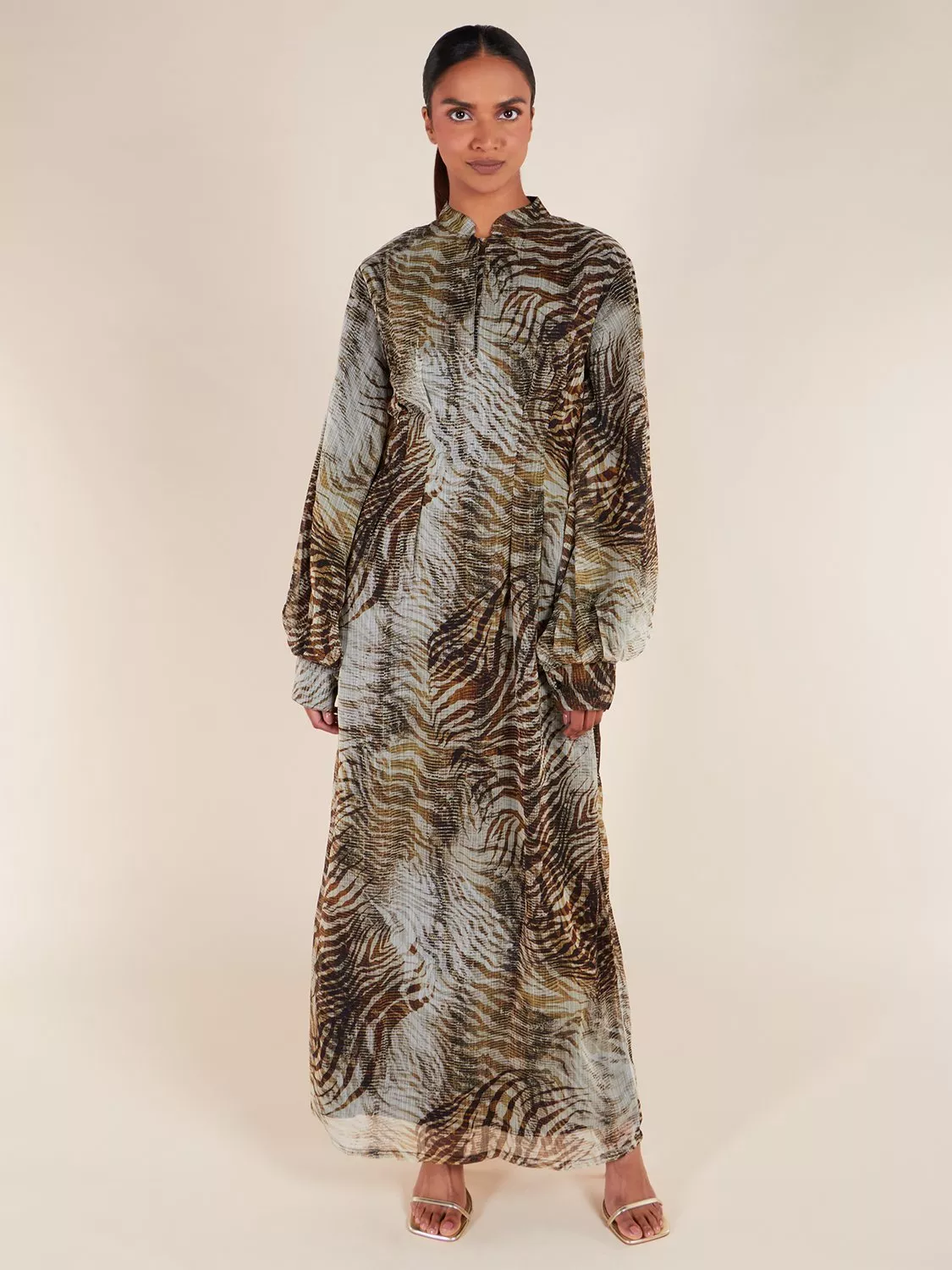 knee length dresses for ladies Wrap Up by VP Madagascar Long Sleeve Tunic Dress