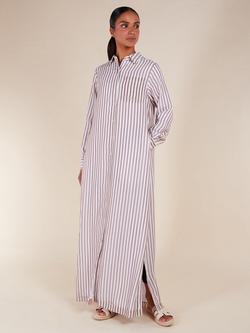 Aab Stripes Maxi Shirt Dress, Multi, Multi