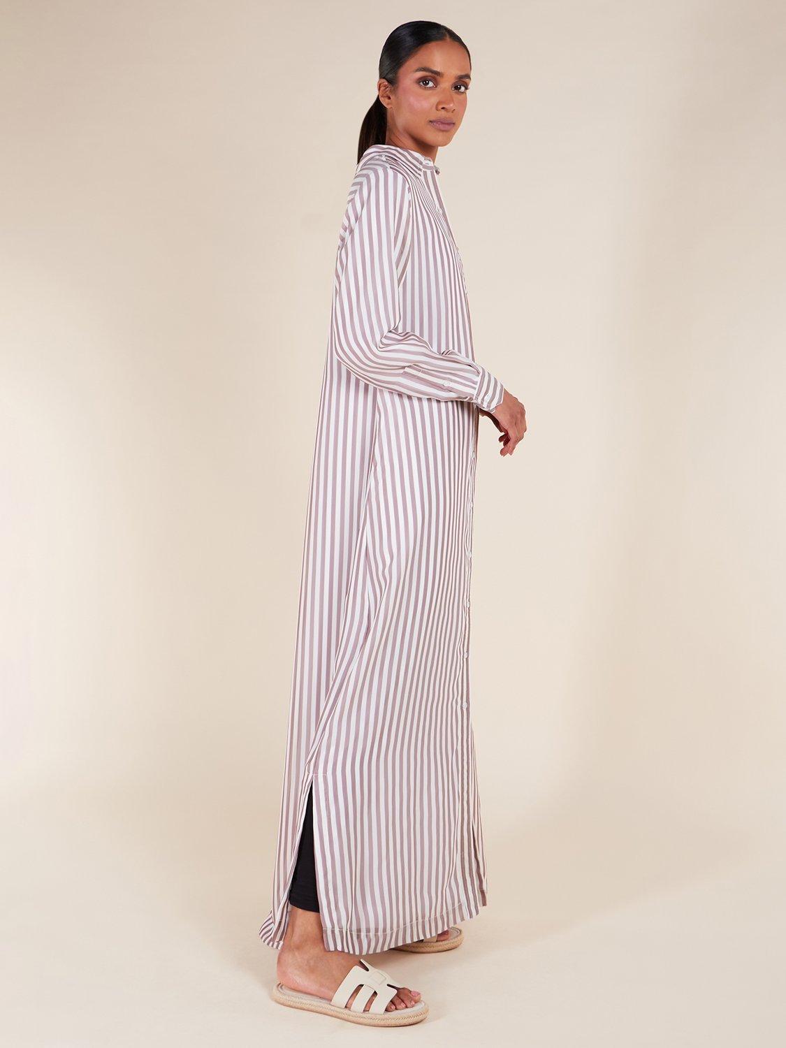 Product image 2 of 4, which shows Aab Stripes Maxi Shirt Dress, Multi, S Reg