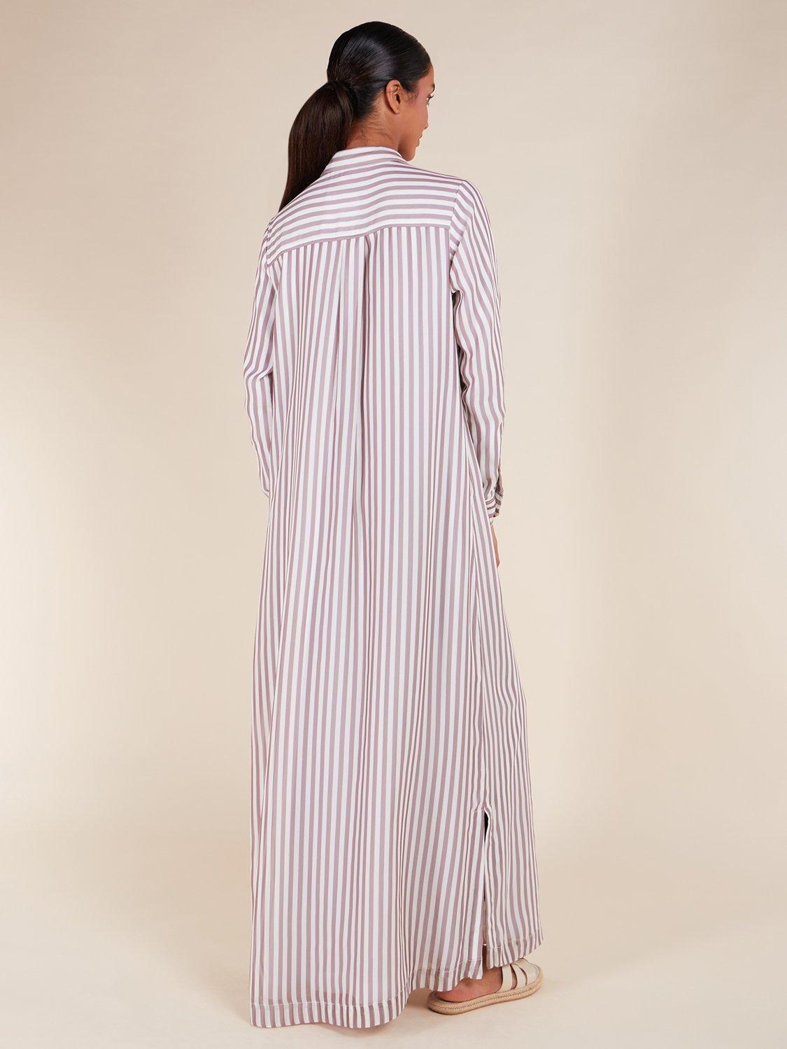 Product image 3 of 4, which shows Aab Stripes Maxi Shirt Dress, Multi, S Reg