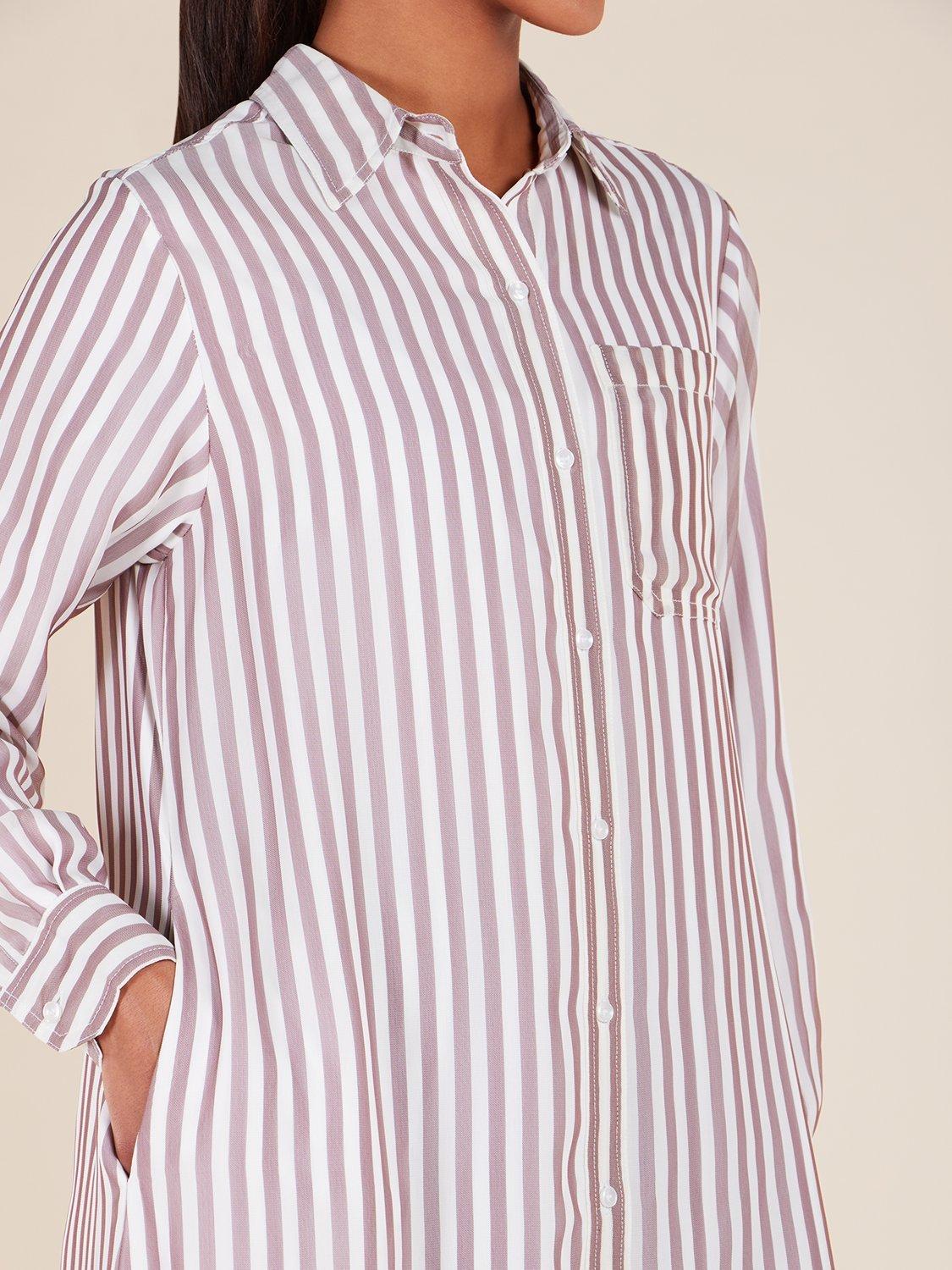 Product image 4 of 4, which shows Aab Stripes Maxi Shirt Dress, Multi, S Reg