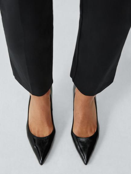 John Lewis Adrianna Leather Pointed Toe Stiletto Heel Court Shoes, Black - view 2, Black