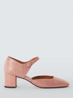 John Lewis Cabaret Suede Two Part Mary Jane Court Shoes, Rosa, Rosa