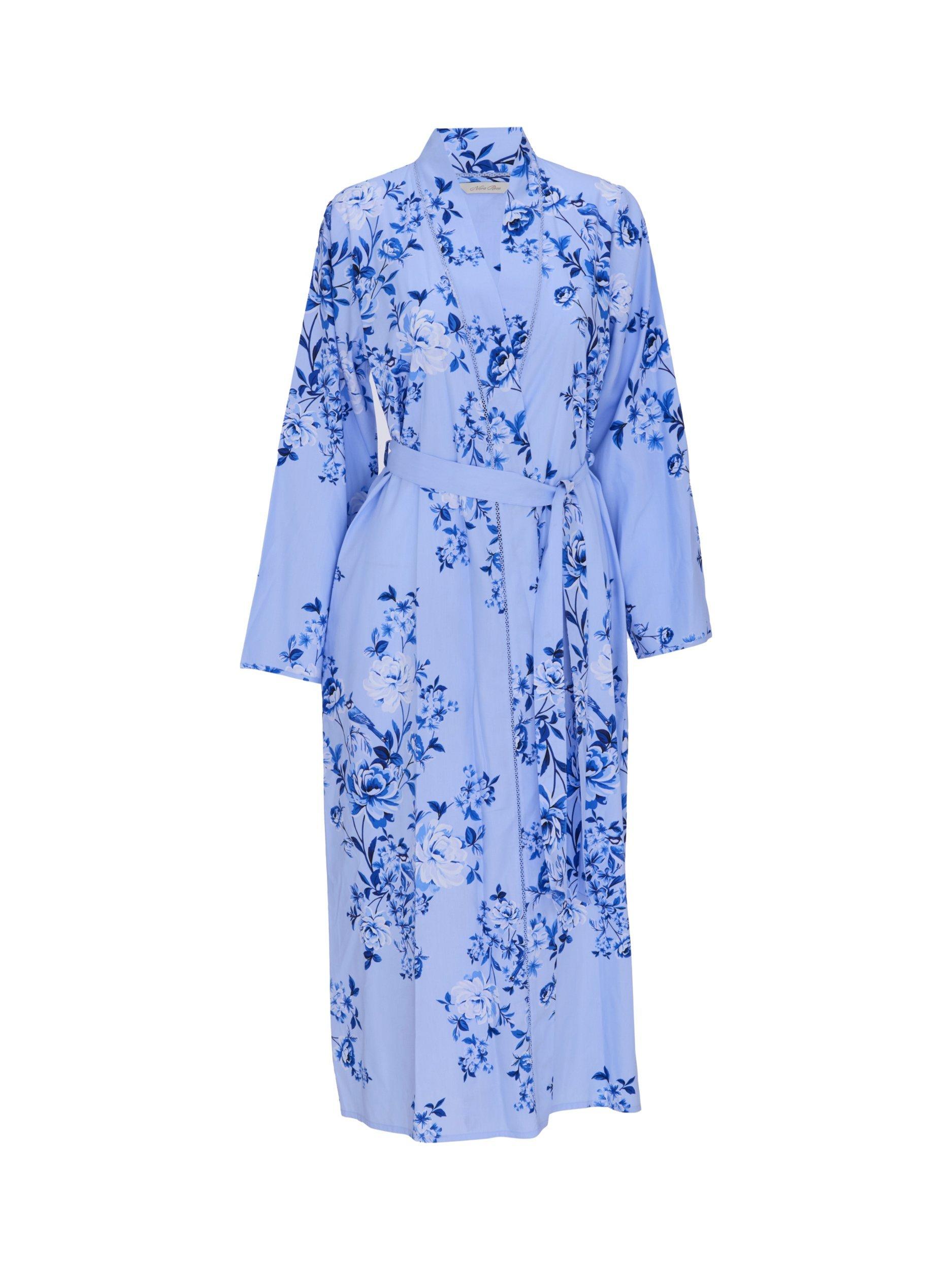 Nora Rose by Cyberjammies Lucy Floral Dressing Gown, Lucy Blue