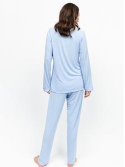 Nora Rose by Cyberjammies Lucy Long Pyjama Set, Lucy Blue - view 2, Lucy Blue