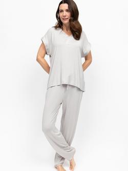 Nora Rose by Cyberjammies Willow Cap Sleeve Long Pyjama Set, Willow Grey, Willow Grey