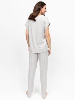 Nora Rose by Cyberjammies Willow Cap Sleeve Long Pyjama Set, Willow Grey - view 2, Willow Grey