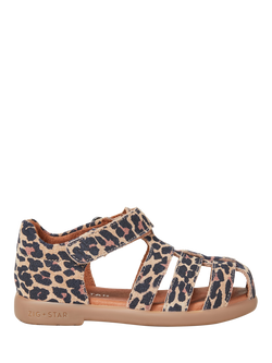 Zig+Star Kids' Cosmic Cage Toe Sandals, Tan/Multi, Tan/Multi