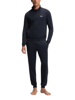 BOSS Stretch Cotton Zip Top Lounge Set, Dark Blue, Dark Blue