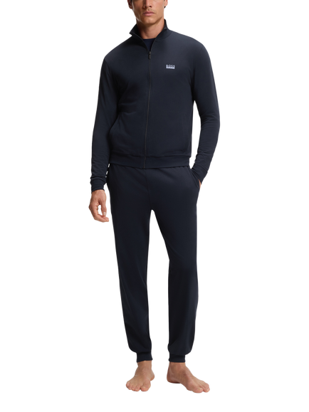 BOSS Stretch Cotton Zip Top Lounge Set, Dark Blue, Dark Blue