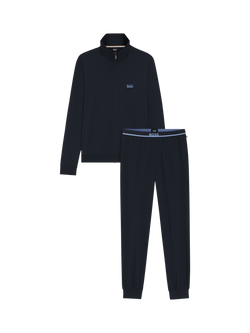 BOSS Stretch Cotton Zip Top Lounge Set, Dark Blue - view 2, Dark Blue