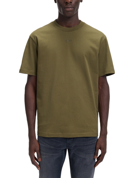 BOSS Dapalino Cotton Crew Neck T-Shirt, Open Green