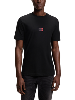 BOSS Cotton Regular Fit Short Sleeve Gradient Logo T-Shirt, Black, Black