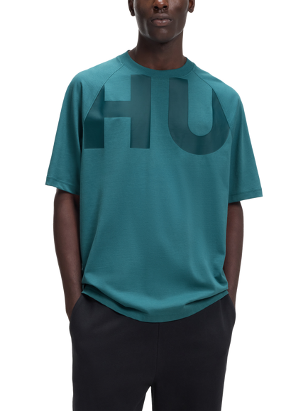 BOSS Cotton Regular Fit Short Sleeve Logo T-Shirt, Turquoise/Aqua, Turquoise/Aqua
