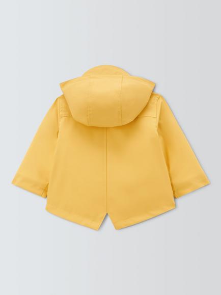 John Lewis Baby Showerproof Borg Lined Raincoat, Yellow - view 2, Yellow