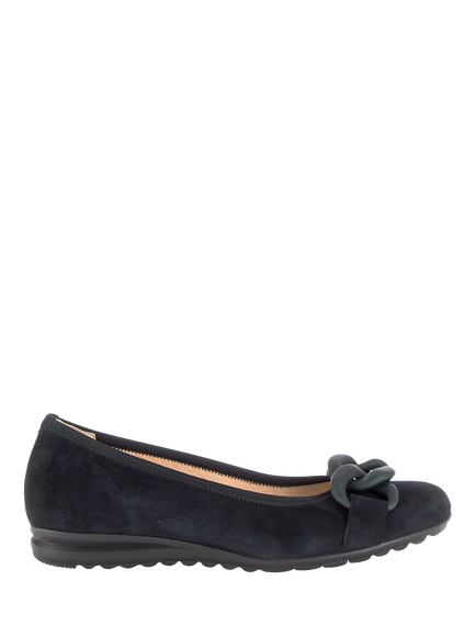 Gabor Sabia Wide Fit Suede Pumps, Dark Blue, Dark Blue