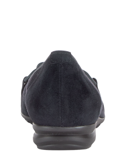 Gabor Sabia Wide Fit Suede Pumps, Dark Blue - view 2, Dark Blue