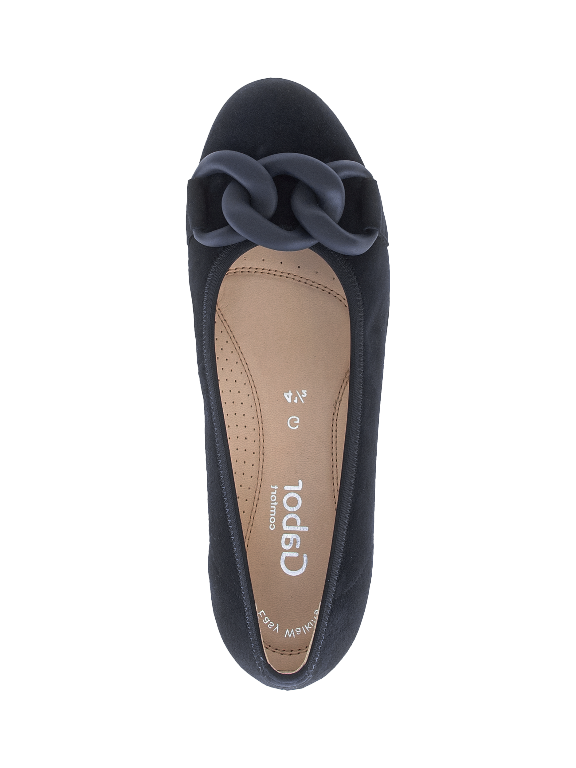 Product image 4 of 4, which shows Gabor Sabia Wide Fit Suede Pumps, Dark Blue, 3