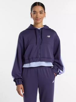 New Balance Women's Interlock Full Zip Hoodie, Boysenberry, Boysenberry