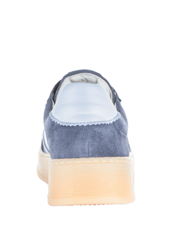 Gabor Wide Fit Dahma Suede Trainers, Blue - view 2, Blue