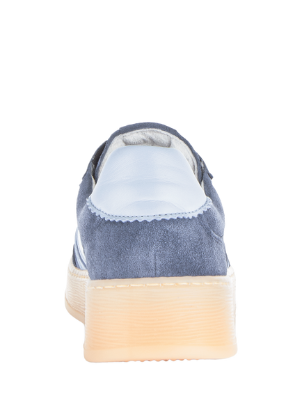 Gabor Wide Fit Dahma Suede Trainers, Blue - view 2, Blue