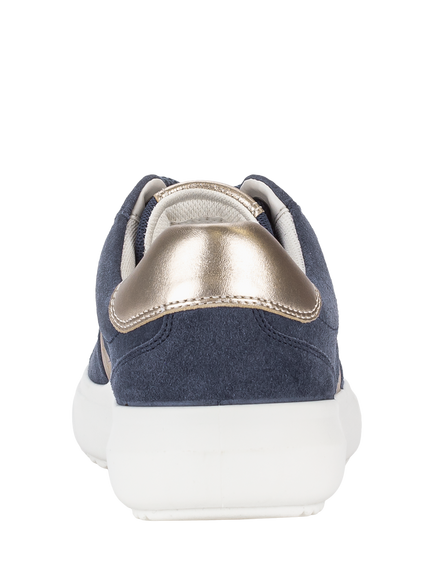 Gabor Jade Suede Trainers, Blue/Multi - view 2, Blue/Multi