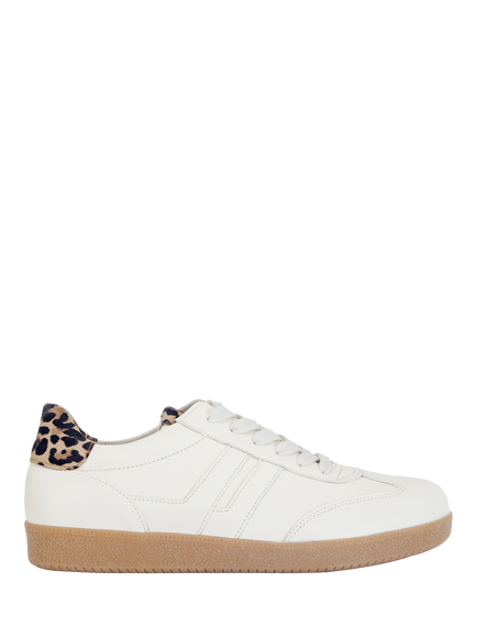 Gabor West Leather Lace Up Trainers, Off White, Off White