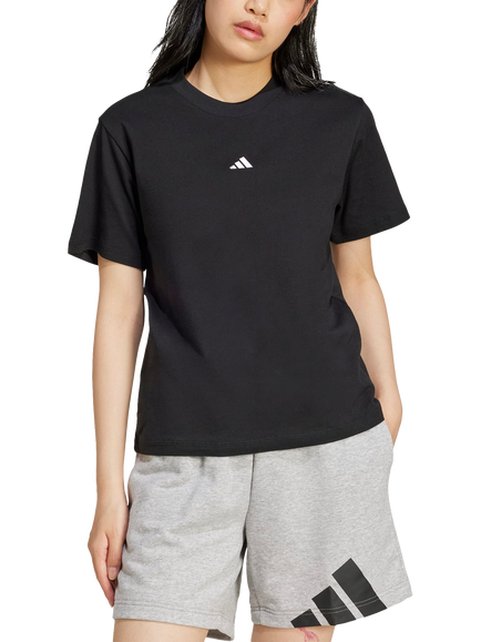 adidas Women's Cotton T-Shirt, Black, Black