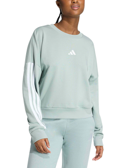 adidas Women's 3 Stripes French Terry Sweatshirt, Wosa, Wosa