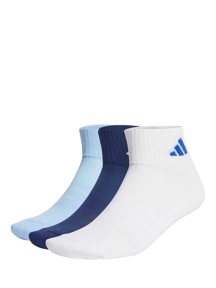 adidas Cushioned Sportswear Ankle Socks, Pack of 3, Blue, Blue