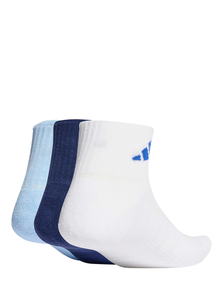 adidas Cushioned Sportswear Ankle Socks, Pack of 3, Blue - view 2, Blue