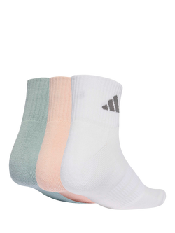 adidas Essential Cushioned Sportswear Ankle Socks, Pack of 3, Pink - view 2, Pink