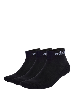 adidas Cotton Rich Ankle Sport Socks, Pack of 3, Black, Black