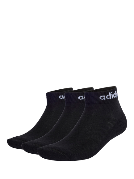 adidas Cotton Rich Ankle Sport Socks, Pack of 3, Black, Black