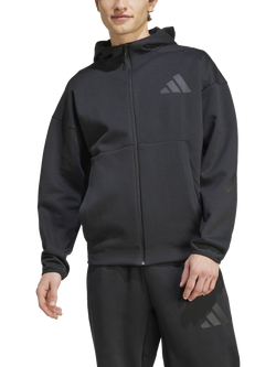 adidas ZNE Zip Hooded Track Jacket, Black, Black