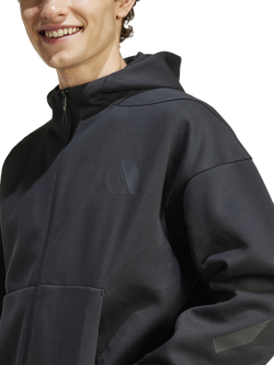 adidas ZNE Zip Hooded Track Jacket, Black - view 2, Black
