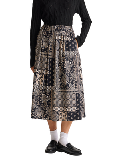 Benetton Floral Midi Skirt, Blue, Blue