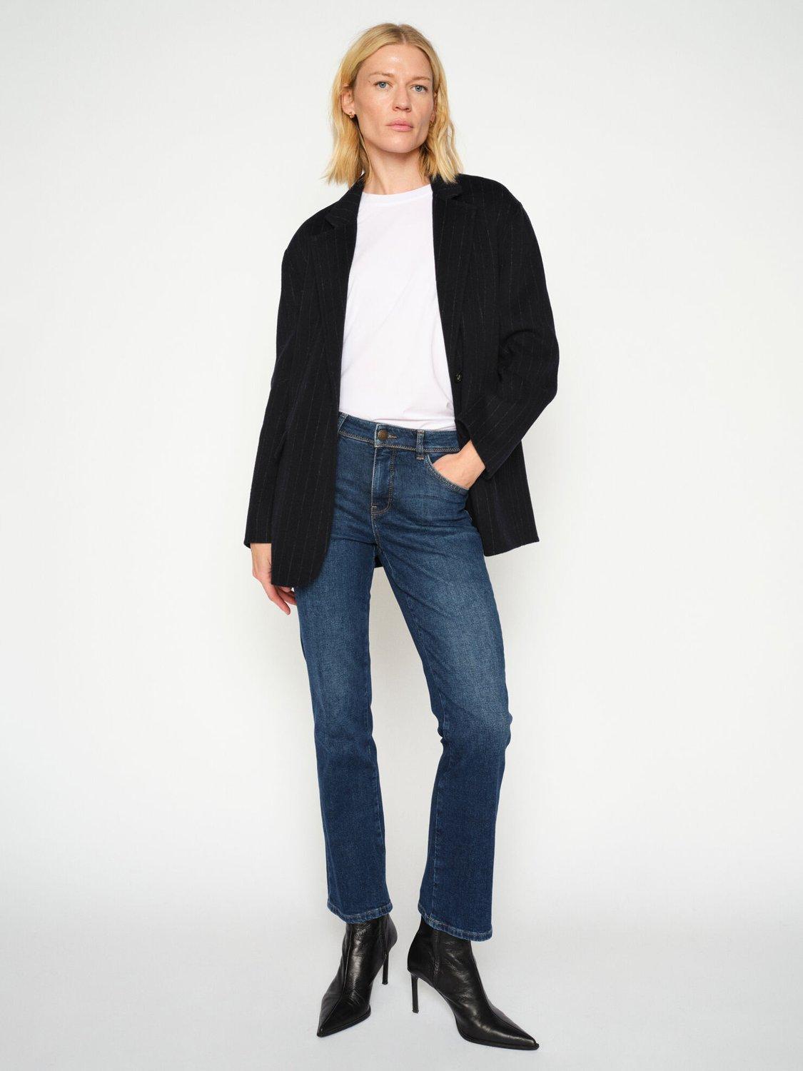 Product image 4 of 6, which shows MOS MOSH Ashley Otto Flared Jeans, Mid Blue, 32R