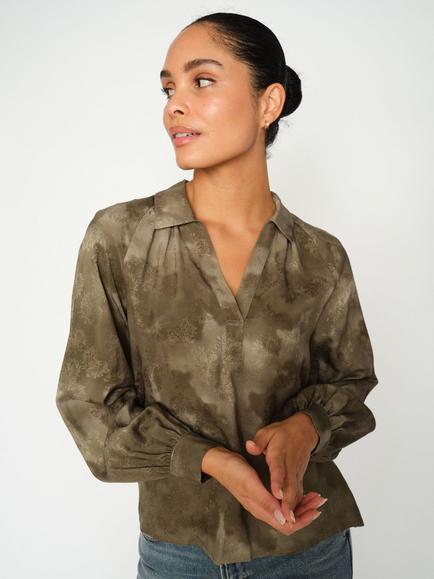 MOS MOSH Drana Camouflage Jacquard Top, Olive Night, Olive Night