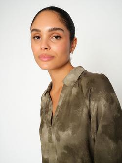 MOS MOSH Drana Camouflage Jacquard Top, Olive Night - view 2, Olive Night