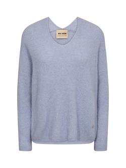 MOS MOSH Thora V-Neck Wool Rich Jumper, Eventide, Eventide