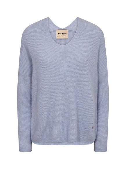 MOS MOSH Thora V-Neck Wool Rich Jumper, Eventide, Eventide