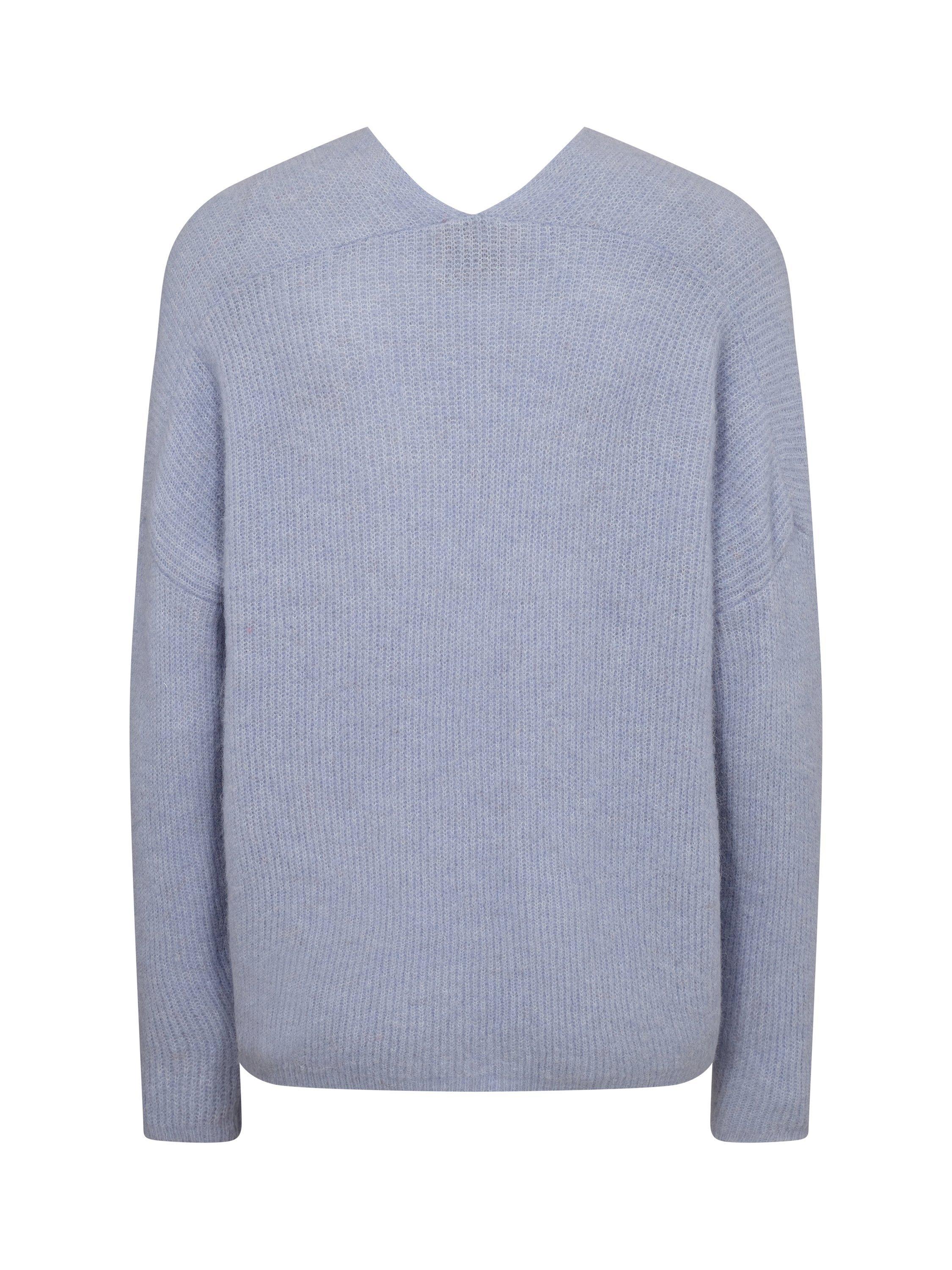 Product image 2 of 2, which shows MOS MOSH Thora V-Neck Wool Rich Jumper, Eventide, XL