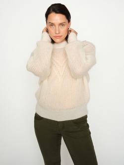 MOS MOSH Textured Wool Rich Jumper, Ecru - view 2, Ecru