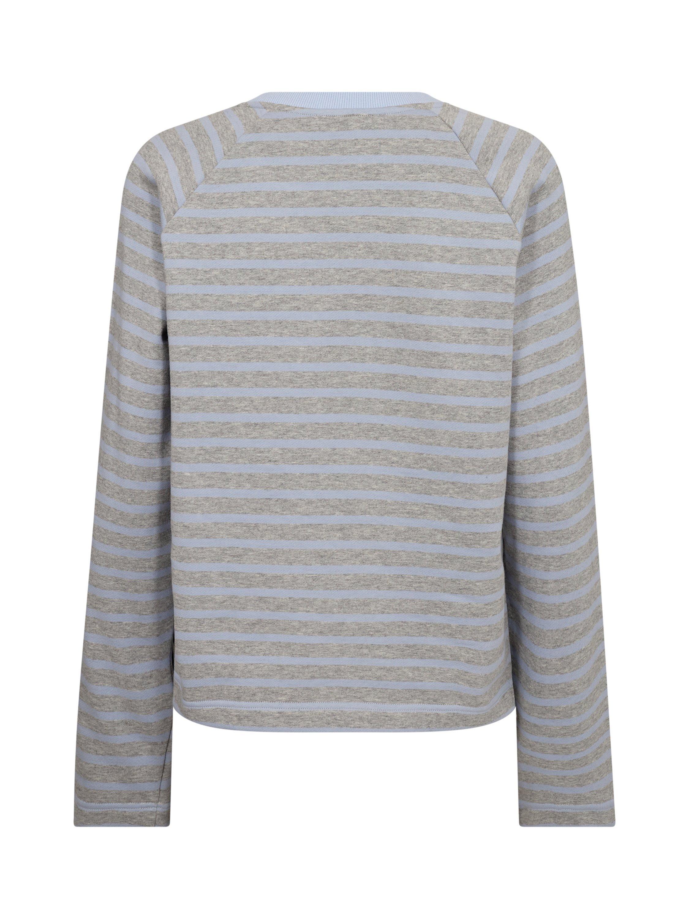 Product image 4 of 4, which shows MOS MOSH Crew Neck Melange Stripe Jumper, Eventide, XS