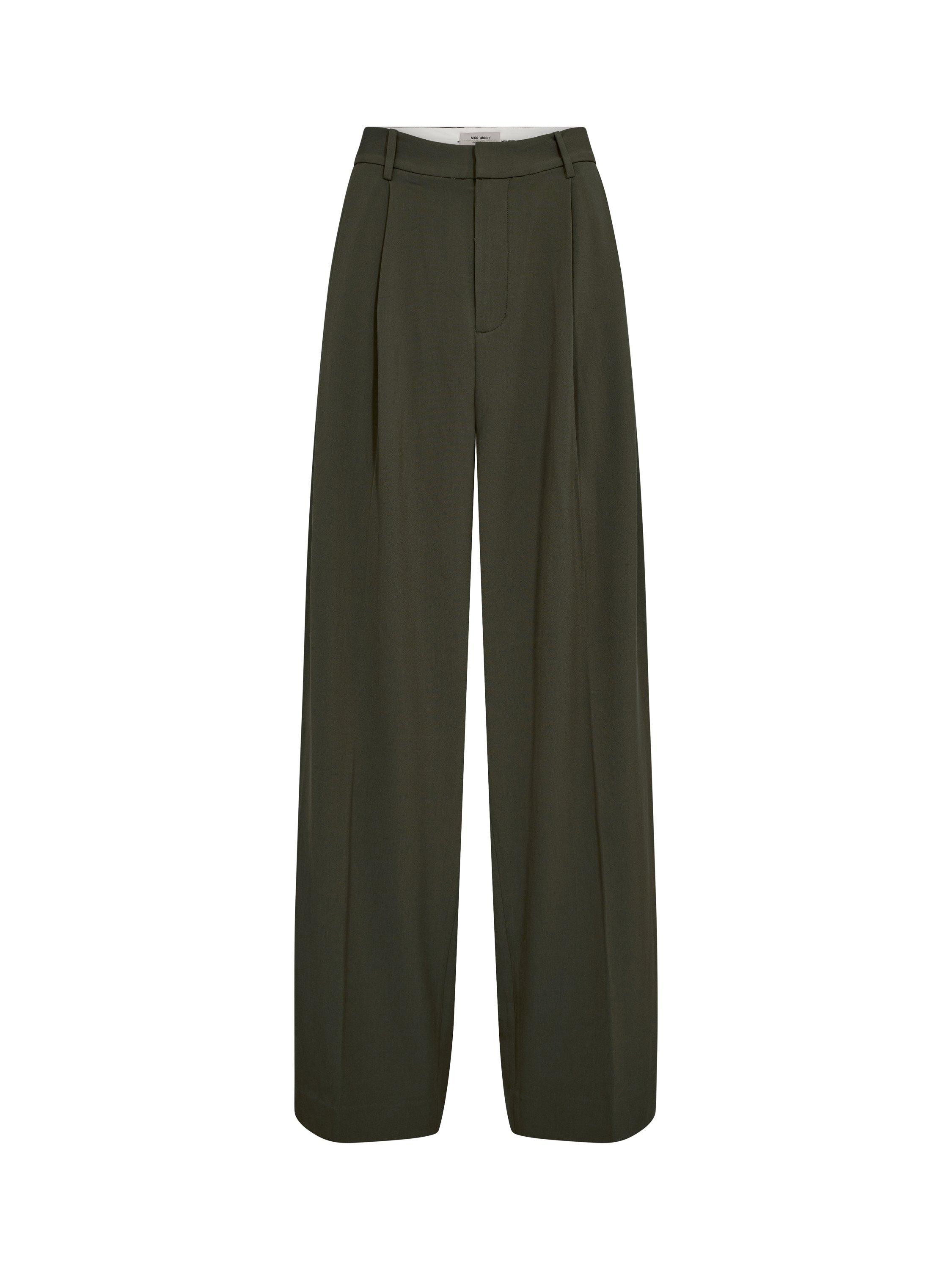 Product image 1 of 2, which shows MOS MOSH Charlize Wide Leg Trousers, Olive Night, 8