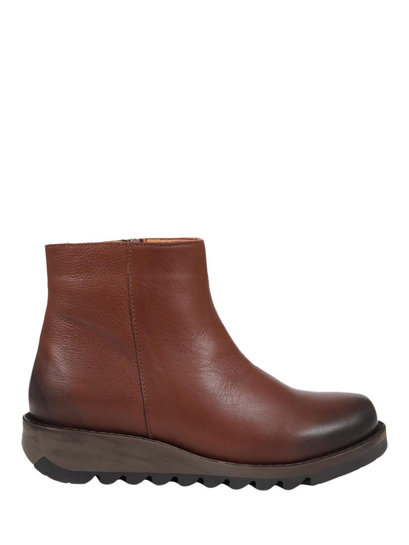 Product image 1 of 5, which shows Jones Bootmaker Mariane Leather Wedge Ankle Boots, Brown, 3