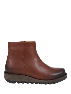 Jones Bootmaker Mariane Leather Wedge Ankle Boots, Brown