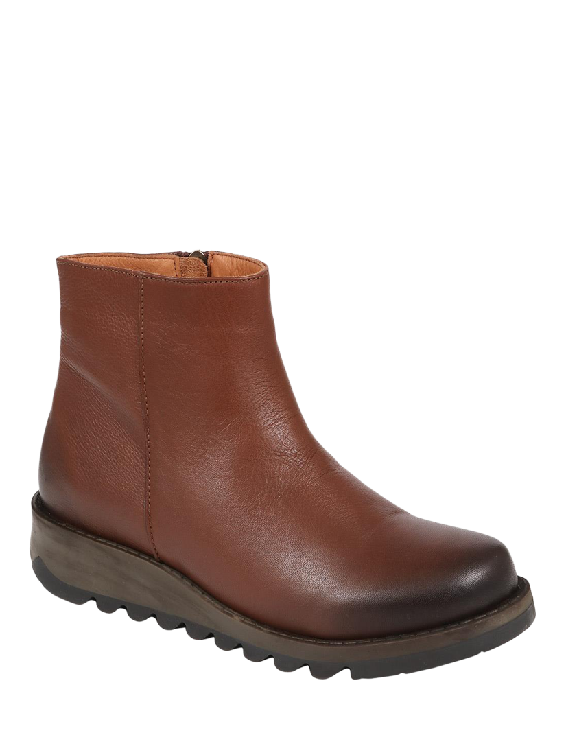 Product image 2 of 5, which shows Jones Bootmaker Mariane Leather Wedge Ankle Boots, Brown, 3